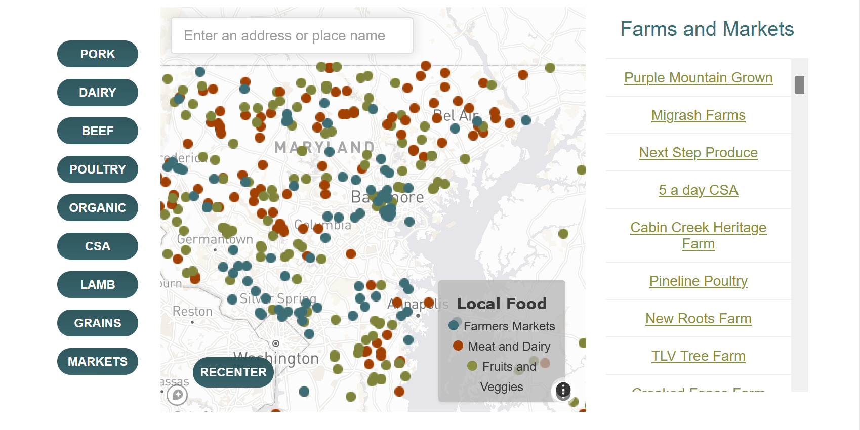 baltimore foodshed map